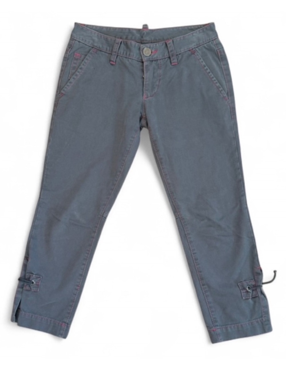 Vintage DSQUARED2 Low Rise Capris Contrast Stitch Bungee Cord Cargo Pants